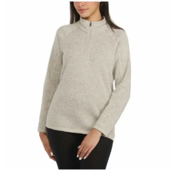 Storm Pack Women's Cozy Fleece Quarter Zip Pullover Sweater Gray XXL NWOT - Picture 1 of 5